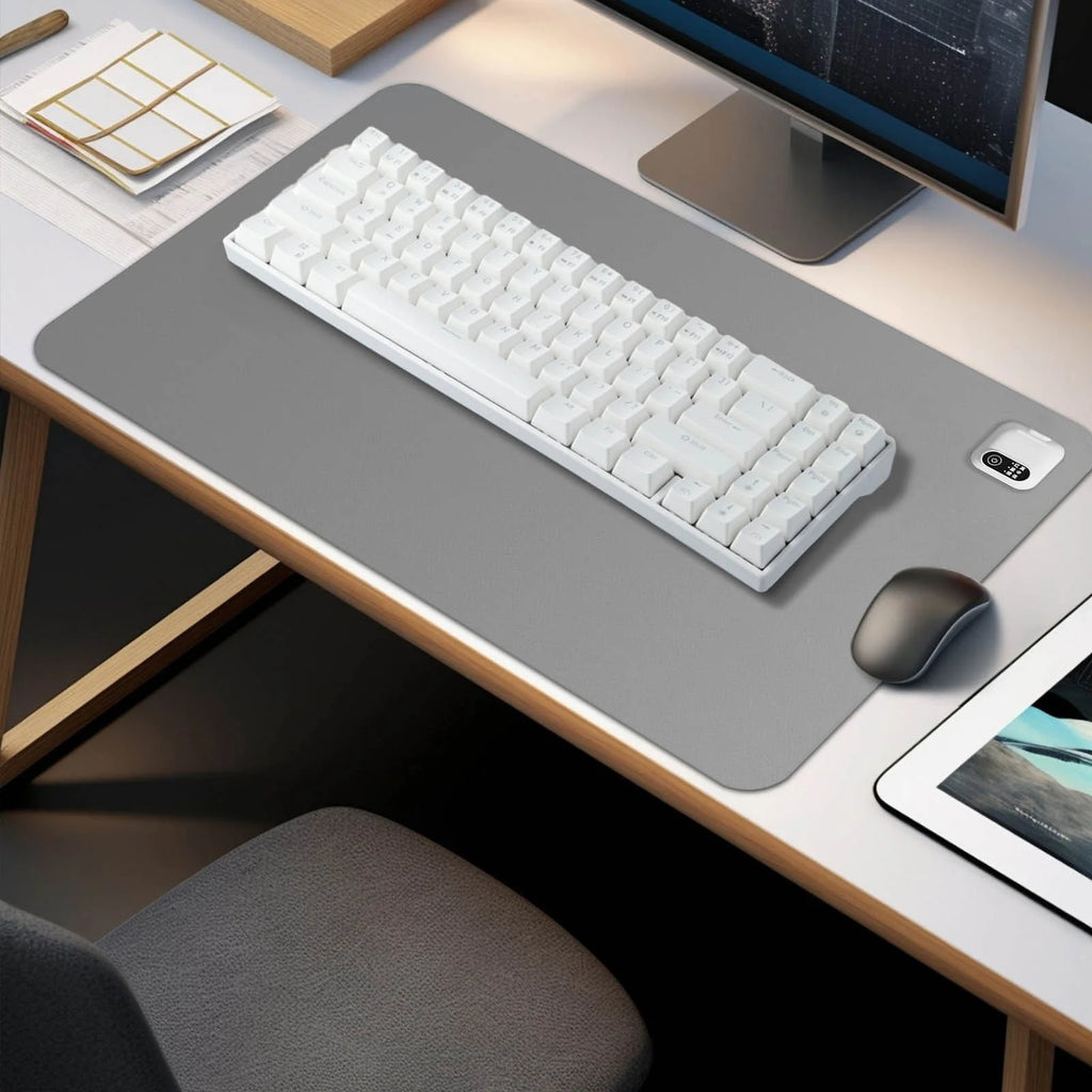 Heated Desk Mat Warmer for Office & Home, Electric Warming Pad for Keyboard and Mouse, Portable Desktop Heating Mat with Fast Heating Technology, Safe Energy Efficient Mat for Study Writing Work