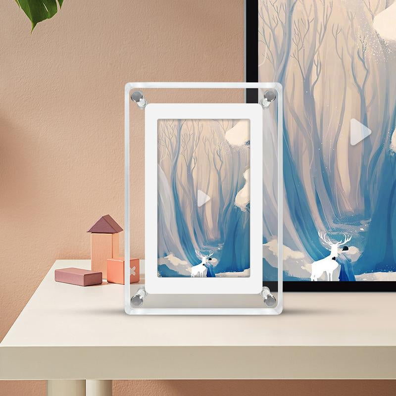 5 Inch Acrylic Digital Picture Frame,Video Picture Photo Frame with 4GB Memory and Internal Battery Decorative for Gift