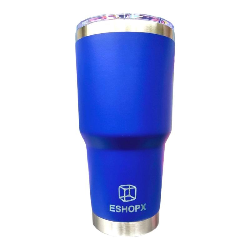 Eshopx 30 Oz Stinless Steel Tumbler Cup with Stainless Steel Straw Set and Cleaning Brush Double Wall Tumblers Cup for Men and Women ,Drinkware Portable Washable Reusable Water Bottles Multicolor Bottled Insulation