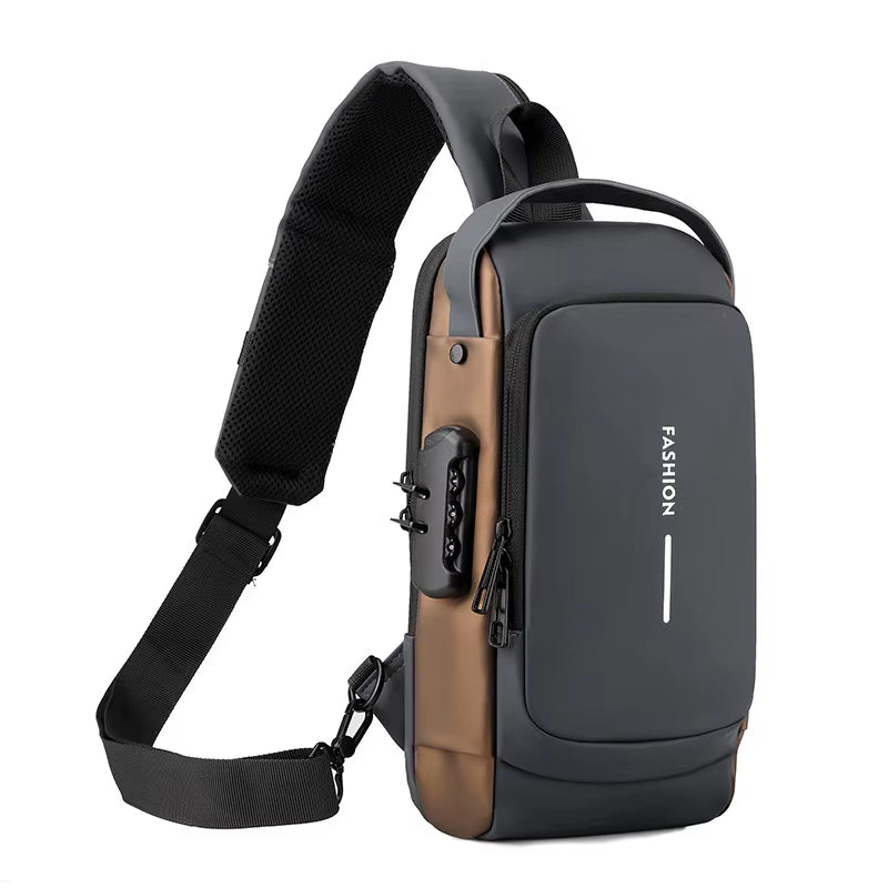 Men'S Multifunction Anti-Theft USB Shoulder Bag Man Crossbody Cross Body Travel Sling Chest Bags Pack Messenger Pack for Male