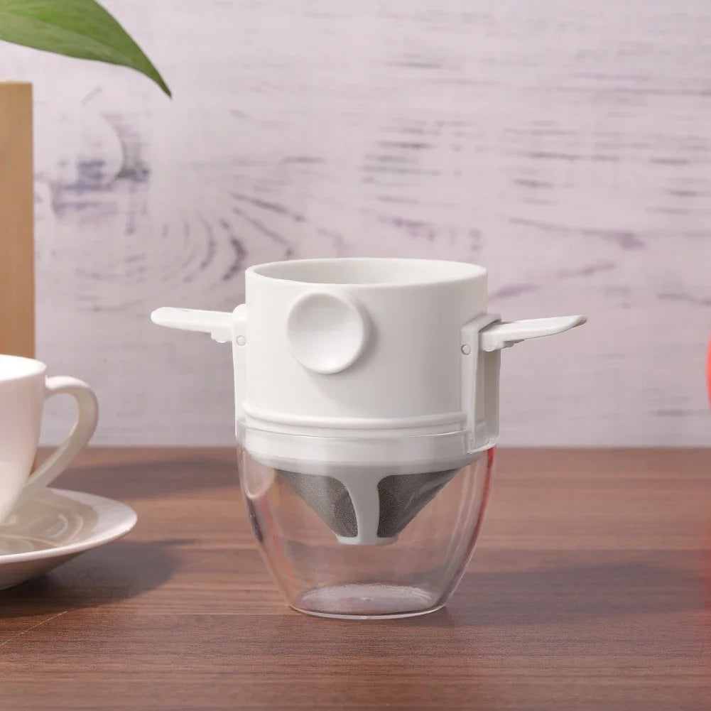 Foldable Portable Coffee Filter Coffee Maker Stainless Steel Drip Coffee Tea Holder Reusable Paperless Pour over Coffee Dripper