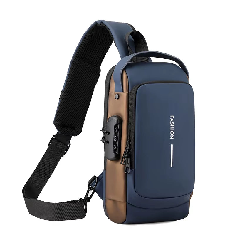 Men'S Multifunction Anti-Theft USB Shoulder Bag Man Crossbody Cross Body Travel Sling Chest Bags Pack Messenger Pack for Male
