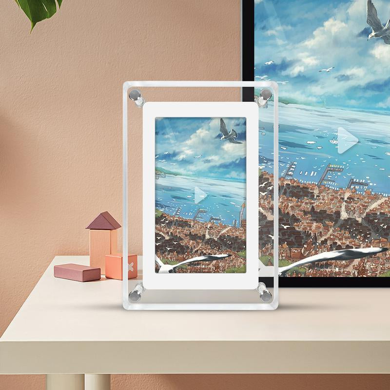 5 Inch Acrylic Digital Picture Frame,Video Picture Photo Frame with 4GB Memory and Internal Battery Decorative for Gift