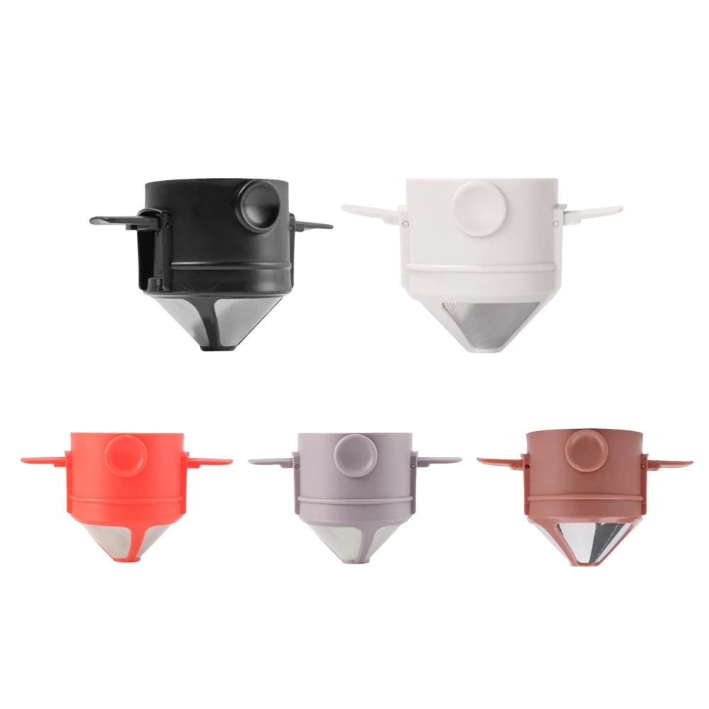 Foldable Portable Coffee Filter Coffee Maker Stainless Steel Drip Coffee Tea Holder Reusable Paperless Pour over Coffee Dripper