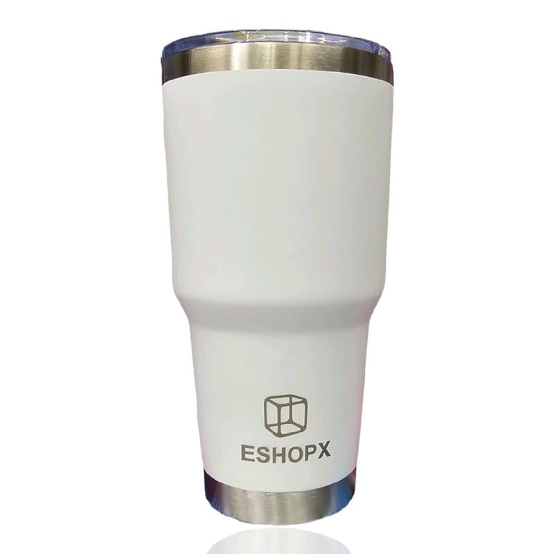 Eshopx 30 Oz Stinless Steel Tumbler Cup with Stainless Steel Straw Set and Cleaning Brush Double Wall Tumblers Cup for Men and Women ,Drinkware Portable Washable Reusable Water Bottles Multicolor Bottled Insulation