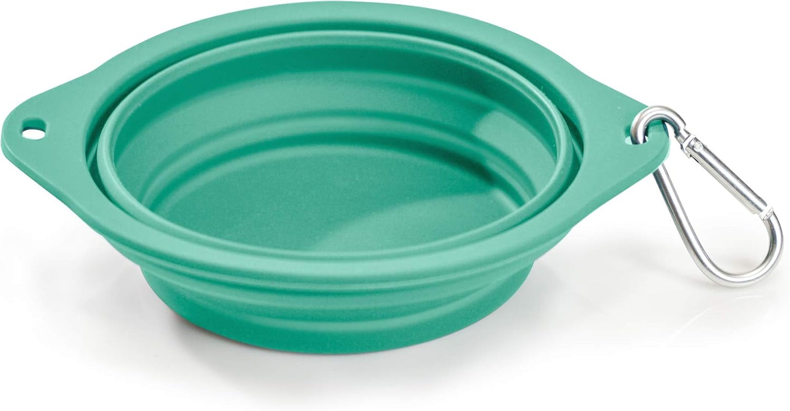 Barkbowl (800Ml) - Collapsible Dog Bowl (Tiffany Blue) Premium Quality, Platinum-Cured Food Grade Silicone, No Plastic Rim, Food Safe, Large Travel Bowl