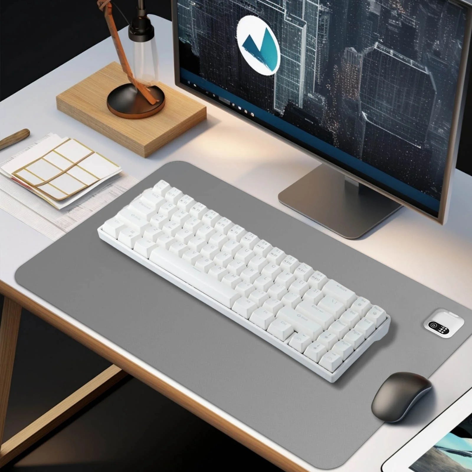 Heated Desk Mat Warmer for Office & Home, Electric Warming Pad for Keyboard and Mouse, Portable Desktop Heating Mat with Fast Heating Technology, Safe Energy Efficient Mat for Study Writing Work