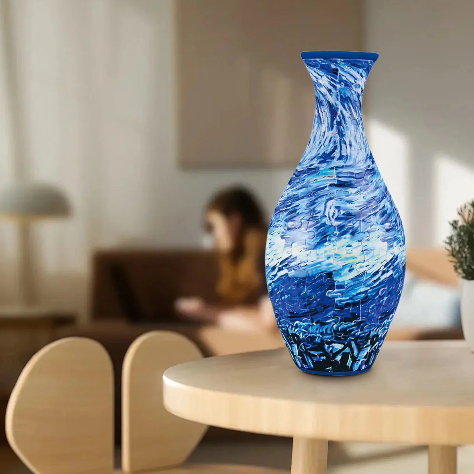 3D Puzzles Vase for Adults, 160 Pieces 3D Puzzle Vase for Flowers, DIY Unique Arts and Crafts for Adults, Perfect Housewarning Gifts for Women & Men for Office and Home Decoration B