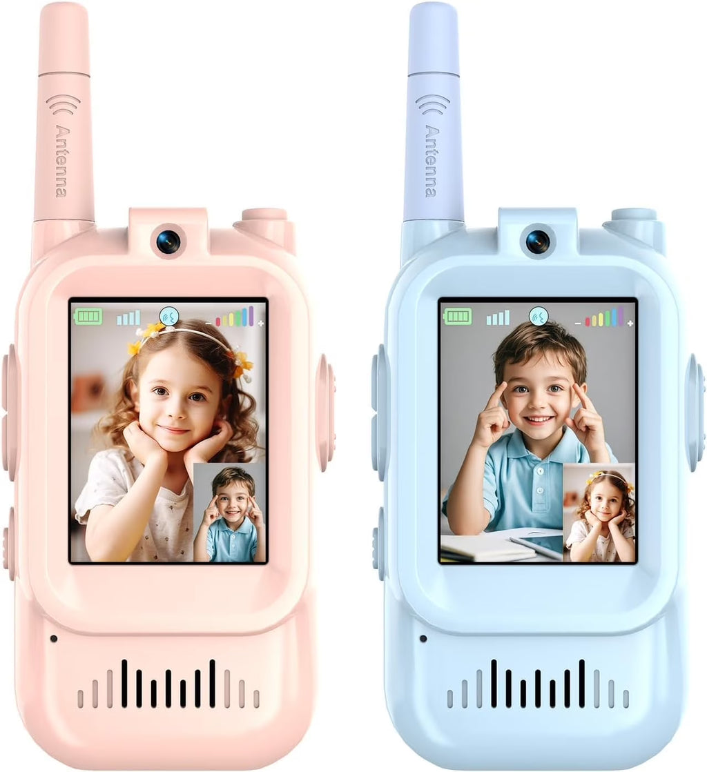 for Kids, 2 Pack Long Range Walkie Talkies with Camera & Voice Changer for Boys Girls Ages 3-12, Ideal for Family Games, Outside, Camping, Hiking,Christmas Birthday Gifts