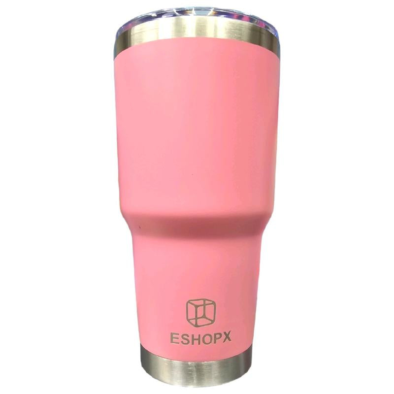 Eshopx 30 Oz Stinless Steel Tumbler Cup with Stainless Steel Straw Set and Cleaning Brush Double Wall Tumblers Cup for Men and Women ,Drinkware Portable Washable Reusable Water Bottles Multicolor Bottled Insulation